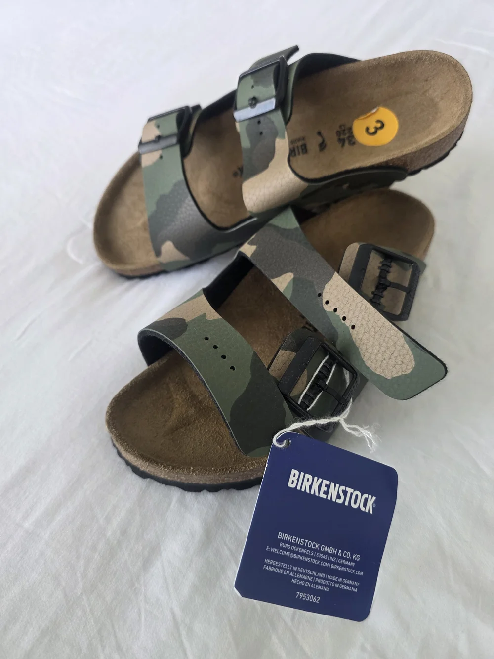 Birkenstock Kids Camo Green & Tan Arizona Sandals
